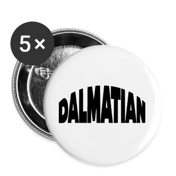 Dalmatian, Dalmatian lettering - Buttons large 2.2''/56 mm (5-pack) - white - Front