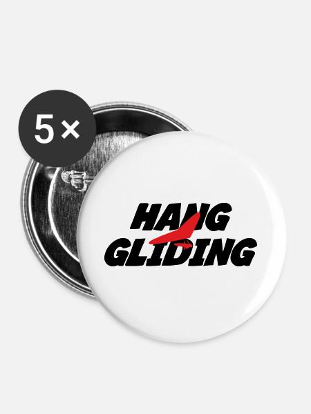 Intensive rote Drachenfliegergrafik - Buttons groß 56 mm (5er Pack) - Weiß
