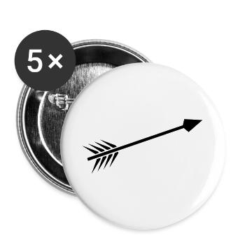 Pfeil - Buttons groß 56 mm (5er Pack) - Weiß - Vorne
