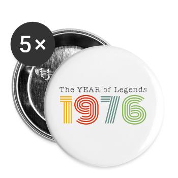 Millésime 1976 - Lot de 5 grands badges (56 mm) - blanc - Devant