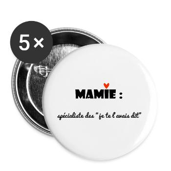 OMA. MAMA. OMA. MUTTERTAG - Buttons groß 56 mm (5er Pack) - Weiß - Vorne