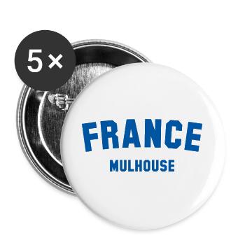 Mulhouse, France, France - Lot de 5 grands badges (56 mm) - blanc - Devant