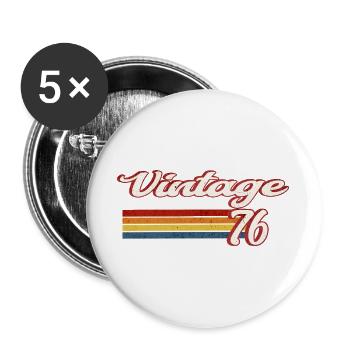 Vintage76 Retro Birthday - Buttons large 2.2''/56 mm (5-pack) - white - Front