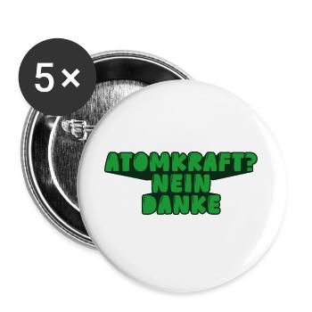 Atomkraft? Nein danke - Buttons groß 56 mm (5er Pack) - Weiß - Vorne