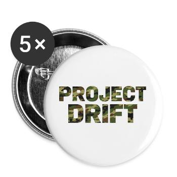 Drift Shirt für JDM und Tuning Fans Camouflage - Buttons groß 56 mm (5er Pack) - Weiß - Vorne