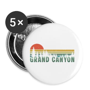 Parc national rétro du Grand Canyon - Lot de 5 grands badges (56 mm) - blanc - Devant
