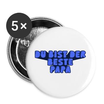 du bist der beste Papa - Buttons groß 56 mm (5er Pack) - Weiß - Vorne