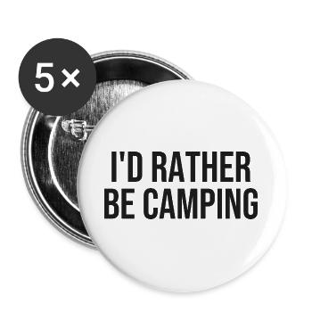 Lieber Camping als Drinnen - Buttons groß 56 mm (5er Pack) - Weiß - Vorne