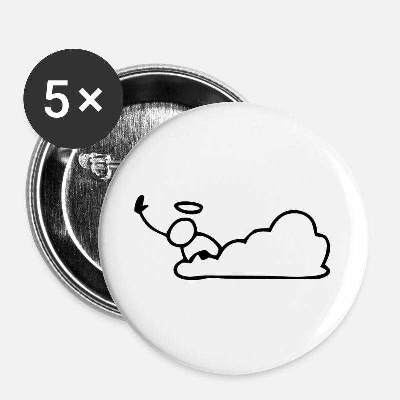 Funny - Buttons large 2.2''/56 mm (5-pack) - white