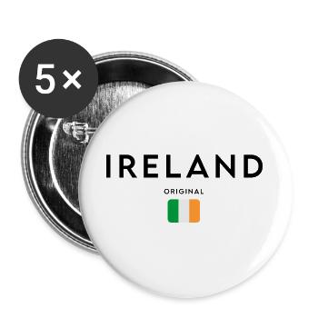 Drapeau de l’Irlande, design minimaliste élégant - Lot de 5 grands badges (56 mm) - blanc - Devant