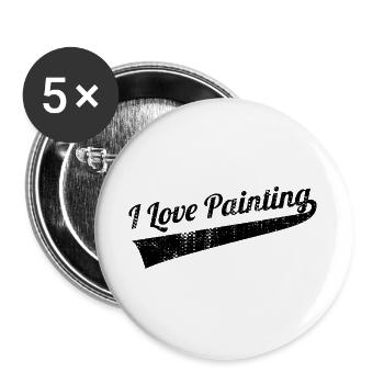Ich liebe es zu Malen - Buttons groß 56 mm (5er Pack) - Weiß - Vorne