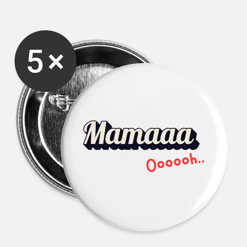 Mamaaa Ooooh - Buttons large 2.2''/56 mm (5-pack) - white