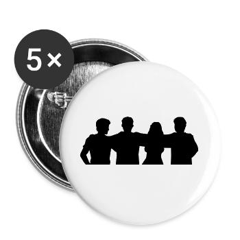 Menschen Gruppe Silhouette Freunde Team Zusammen - Buttons groß 56 mm (5er Pack) - Weiß - Vorne