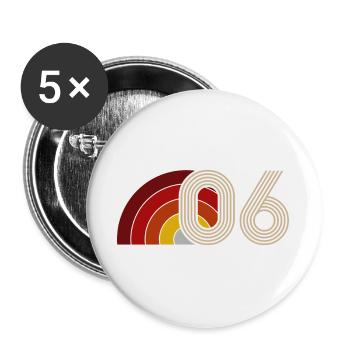 Astro Vintage 10-Jahres-Party 2016 - Buttons groß 56 mm (5er Pack) - Weiß - Vorne