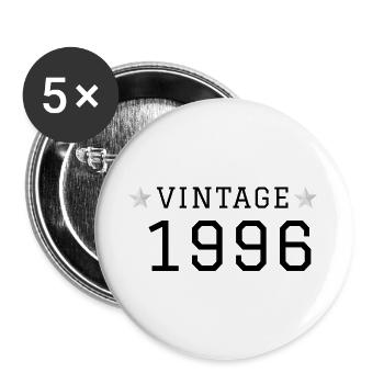 VINTAGE_1996_texte_noir_sans_arriere_plan_co - Buttons large 2.2''/56 mm (5-pack) - white - Front