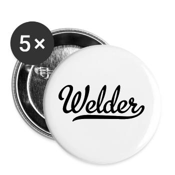 soudeur - Lot de 5 grands badges (56 mm) - blanc - Devant