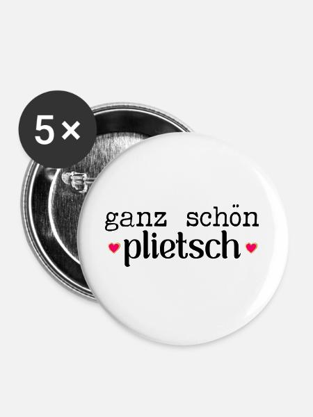 Hamburg Komplimente Plietsch - Buttons groß 56 mm (5er Pack) - Weiß