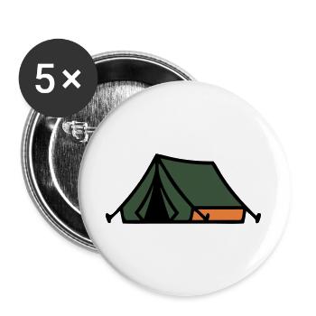 Camping sous tente Camp d’été Scout en plein air - Lot de 5 grands badges (56 mm) - blanc - Devant
