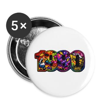 1990 Urban Colorful Graffiti - Buttons large 2.2''/56 mm (5-pack) - white - Front