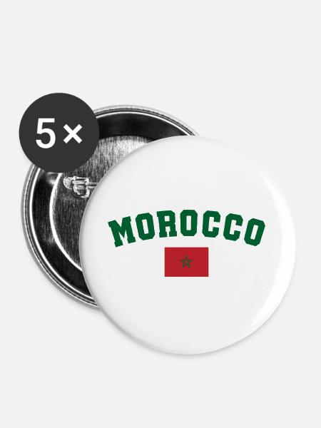 Marokko Marokko - Buttons groß 56 mm (5er Pack) - Weiß