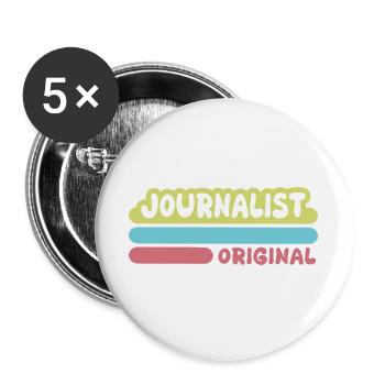 Journaliste dicté - Lot de 5 grands badges (56 mm) - blanc - Devant