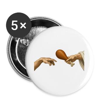 Truthahn – Die Schöpfung – Lustiges Thanksgiving - Buttons groß 56 mm (5er Pack) - Weiß - Vorne