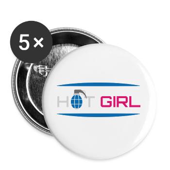 Heißes Mädchen-Bösewicht-Attitüde - Buttons groß 56 mm (5er Pack) - Weiß - Vorne