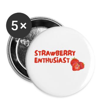 Strawberry Enthusiast - Buttons groß 56 mm (5er Pack) - Weiß - Vorne