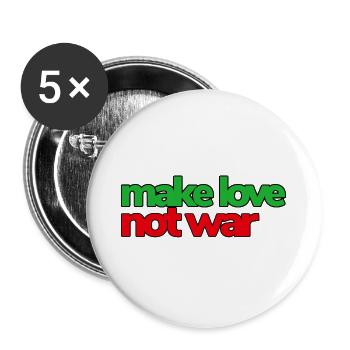 Make Love Not War - Buttons large 2.2''/56 mm (5-pack) - white - Front