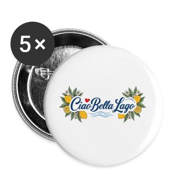 Ciao Bella Lago Zitronen - Buttons groß 56 mm (5er Pack) - Weiß - Vorne