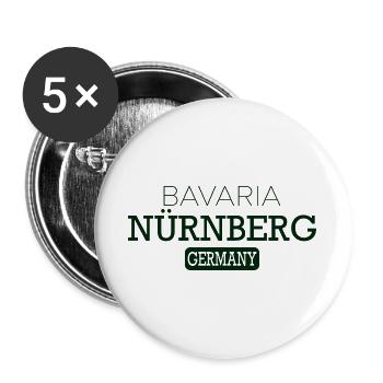 Nürnberg Bayern - Buttons groß 56 mm (5er Pack) - Weiß - Vorne