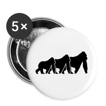 Monkey Silhouettes - Buttons large 2.2''/56 mm (5-pack) - white - Front