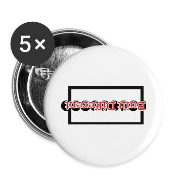 Built Different - Upside Down - Buttons large 2.2''/56 mm (5-pack) - white - Front