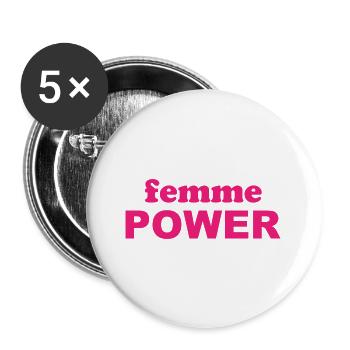 femme Power - Woman - Women - Women's Power - Women - Buttons large 2.2''/56 mm (5-pack) - white - Front