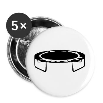 Trampolin springen Geschenk - Buttons groß 56 mm (5er Pack) - Weiß - Vorne