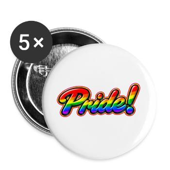 Pride - Buttons groß 56 mm (5er Pack) - Weiß - Vorne