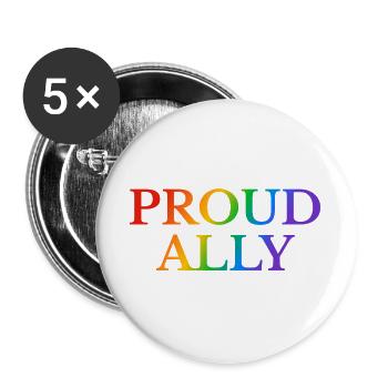 LGBTQ Ally Pride - Buttons groß 56 mm (5er Pack) - Weiß - Vorne