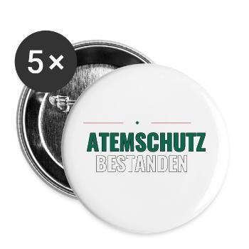 Kleiner Löscher – Kinder Feuerwehr Shirt - Buttons groß 56 mm (5er Pack) - Weiß - Vorne