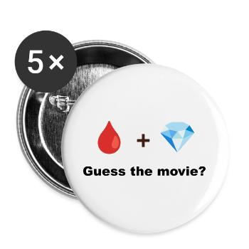 Red Drop und Diamond - Buttons groß 56 mm (5er Pack) - Weiß - Vorne