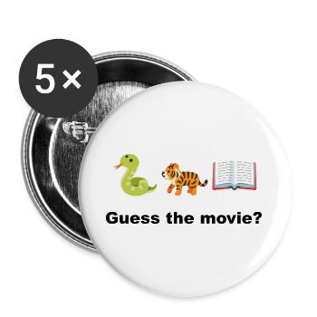 Dschungelbuch & Tiere: Verspieltes Lesen Rate mal, was der Film ist? - Buttons groß 56 mm (5er Pack) - Weiß - Vorne