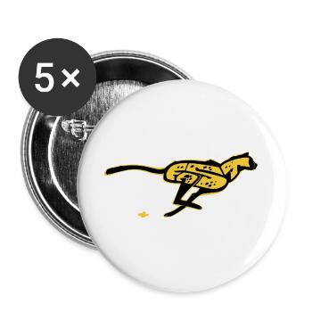 Schnelles, gezogenes Wort - Buttons groß 56 mm (5er Pack) - Weiß - Vorne