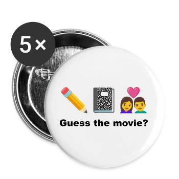 Kreatives Alltagsleben: Stifte und Liebe - Buttons groß 56 mm (5er Pack) - Weiß - Vorne