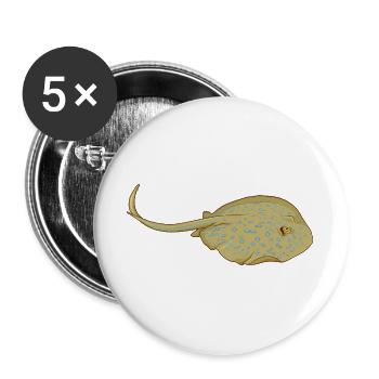 Blaupunktrochen im Cartoon Stil - Buttons groß 56 mm (5er Pack) - Weiß - Vorne