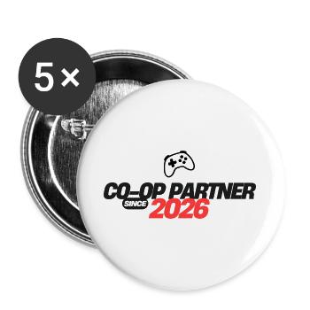 Player-Two-Store - Buttons groß 56 mm (5er Pack) - Weiß - Vorne