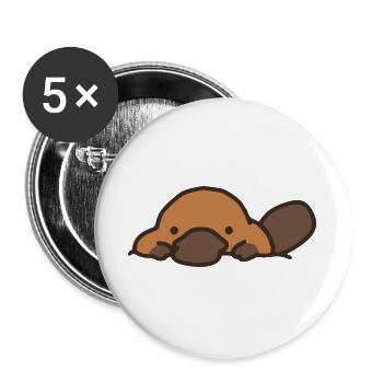Süßes Schnabeltier - Buttons groß 56 mm (5er Pack) - Weiß - Vorne