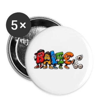 BALÈC – Humor Je M'en Fous - Buttons groß 56 mm (5er Pack) - Weiß - Vorne