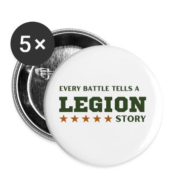 Legion-Schlachtgeschichte - Buttons groß 56 mm (5er Pack) - Weiß - Vorne