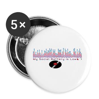 Mein Sozialakku ist leer - Buttons groß 56 mm (5er Pack) - Weiß - Vorne