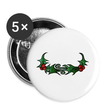 Stechpalmenwirbel-Rand - Buttons groß 56 mm (5er Pack) - Weiß - Vorne