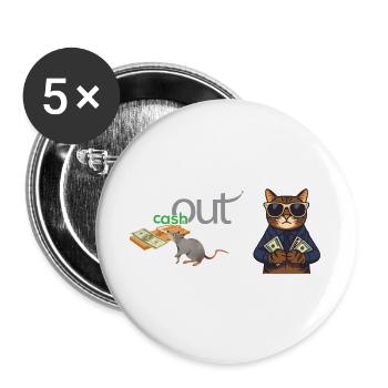 Bargeld - Buttons groß 56 mm (5er Pack) - Weiß - Vorne